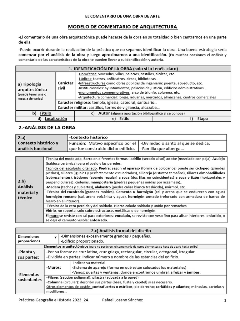 Comentario de Obras Arquitectónicas | PDF | Bóveda (Arquitectura ...