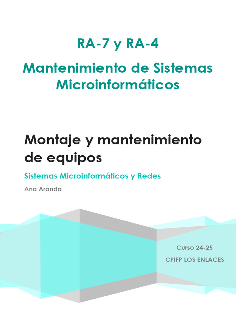RA4 - RA7 - Mto de Sistemas Microinformáticos | PDF | Unidad Central de ...