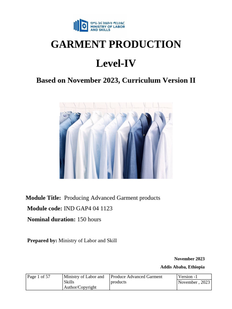 Advanced Garment Production Module | PDF | Sewing | Seam (Sewing)