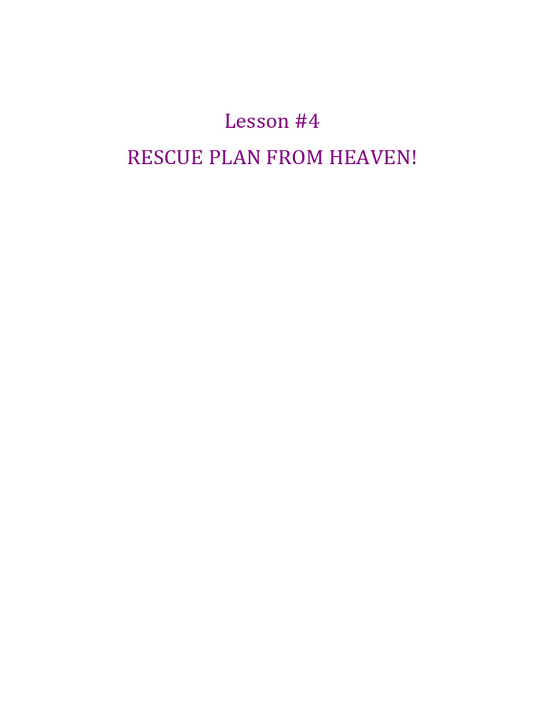 4 - Rescue Plan From Heaven | PDF | Sin | Salvation