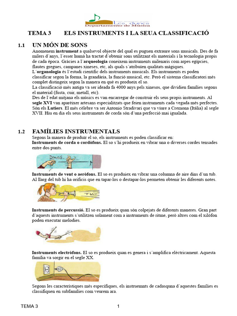 Tema 3 Els Instruments | PDF