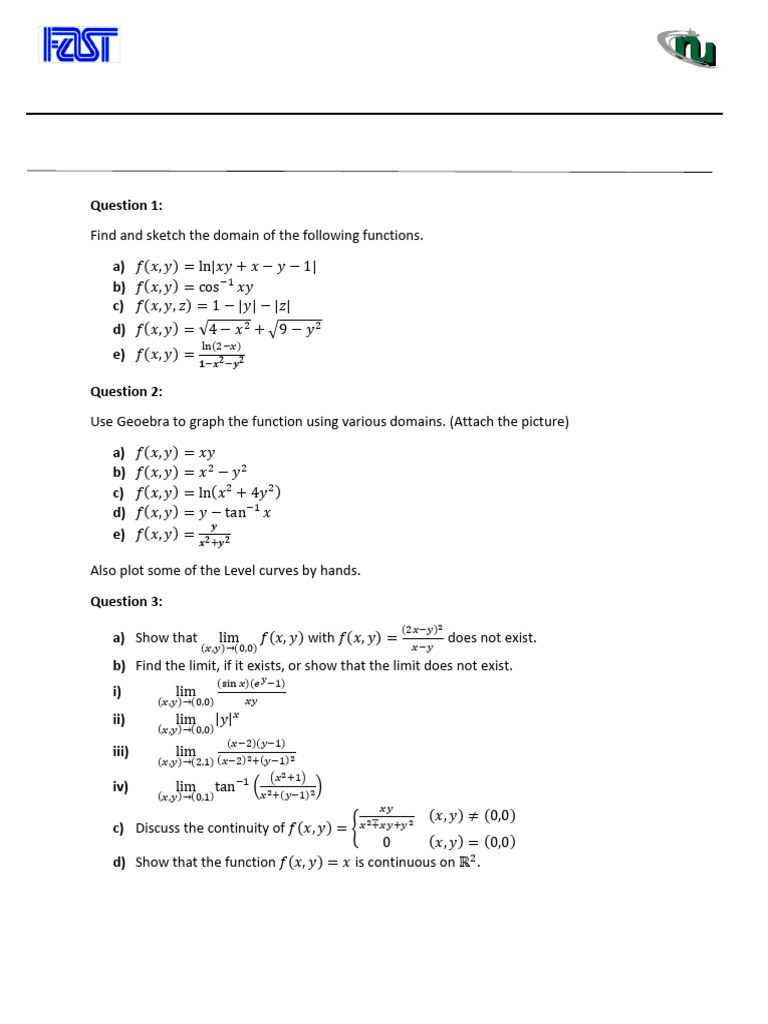 MVT Assignment 1 Spring 24 | PDF | Function (Mathematics ...
