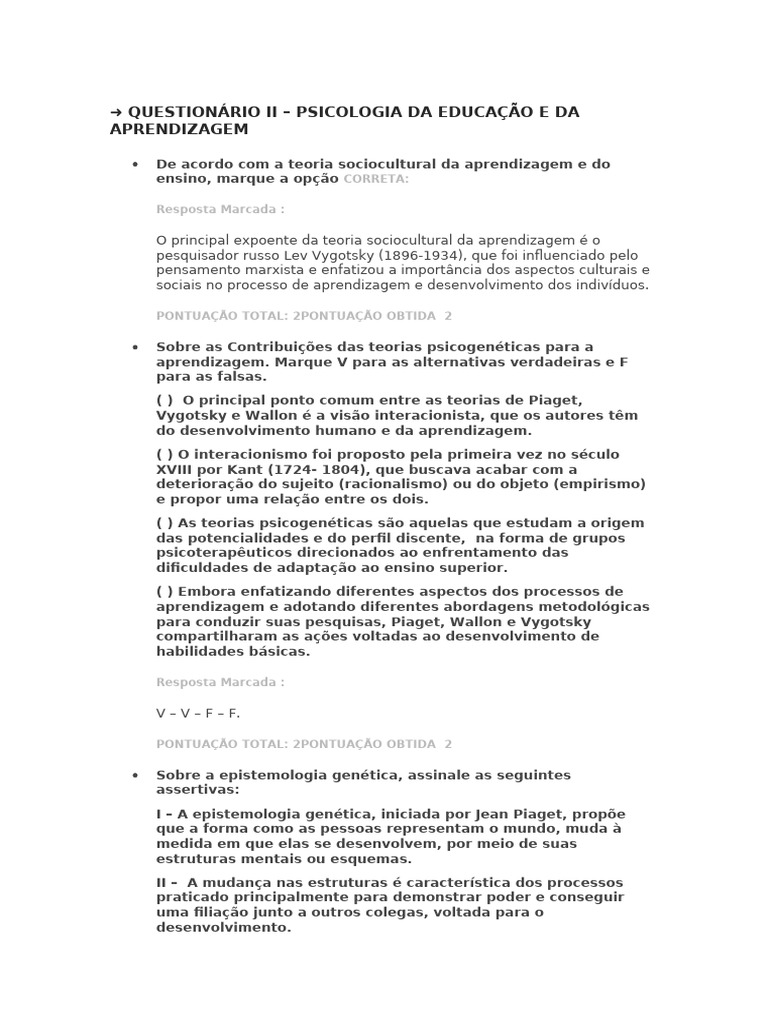 Teorias da Aprendizagem e Psicologia Educacional | PDF | Aprendizado ...