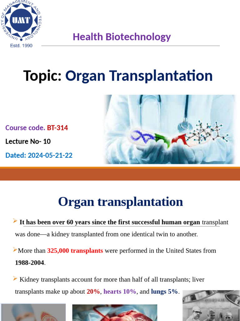 Organ Transplantation Overview and Insights | PDF | Transplant ...