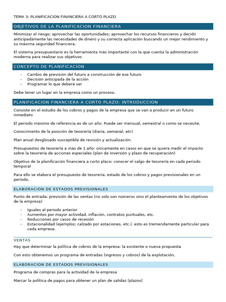 Tema 3 | PDF | Presupuesto | Hoja de balance