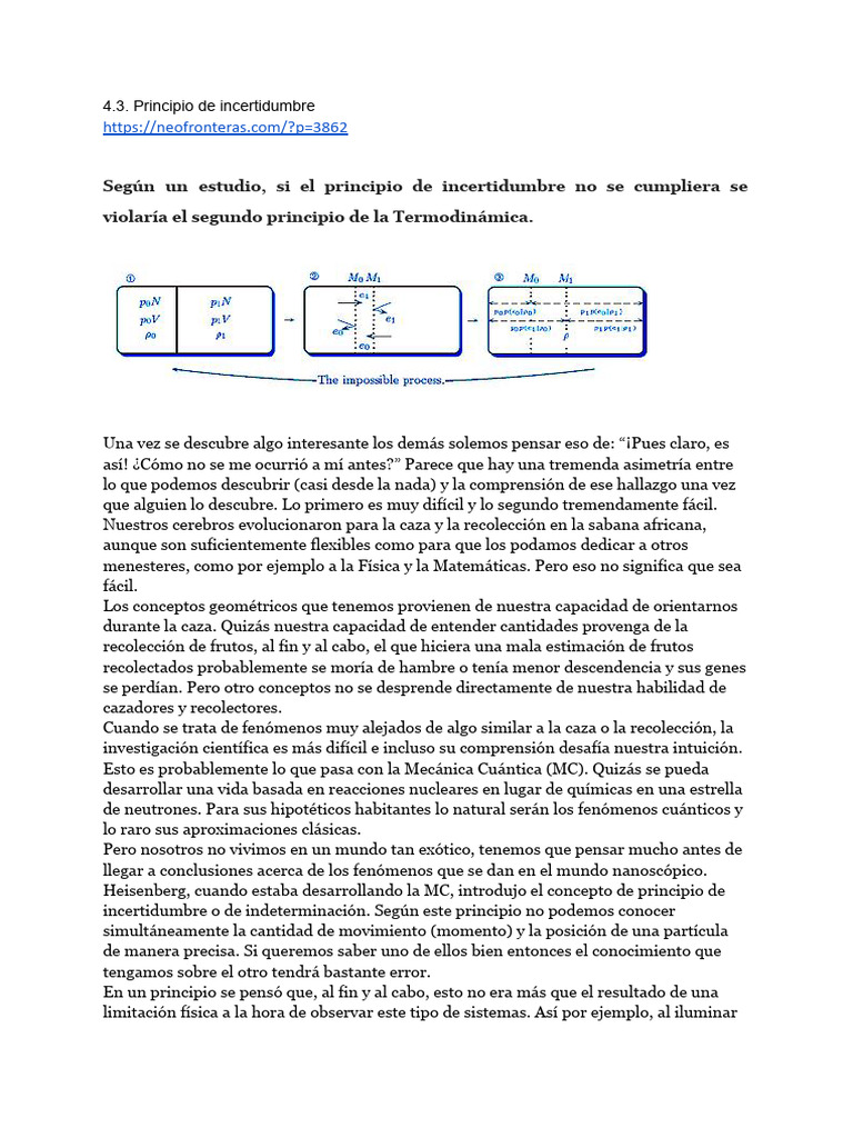 Principio de incertidumbre y termodinámica | PDF | Termodinámica ...