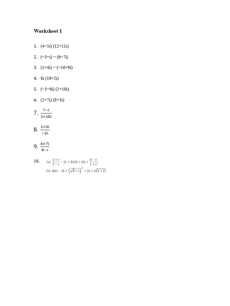 Worksheet 1 | PDF
