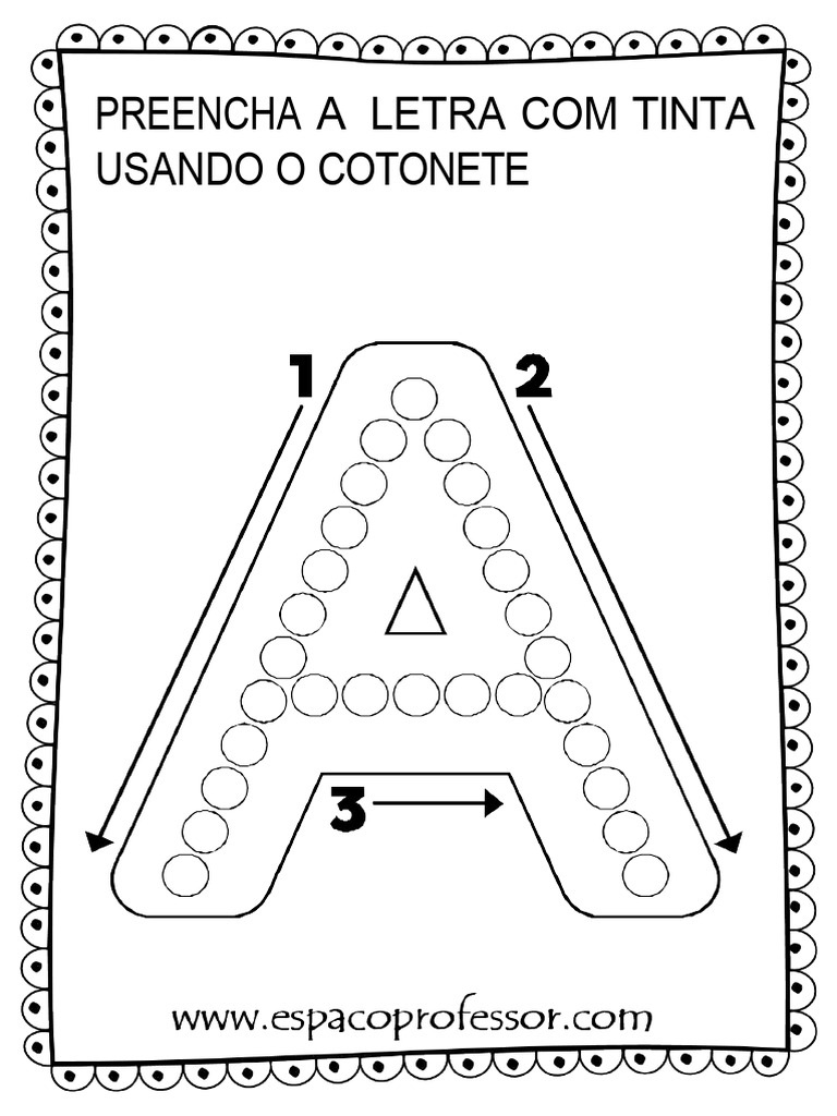 Preenchendo Letras com Cotonete | PDF