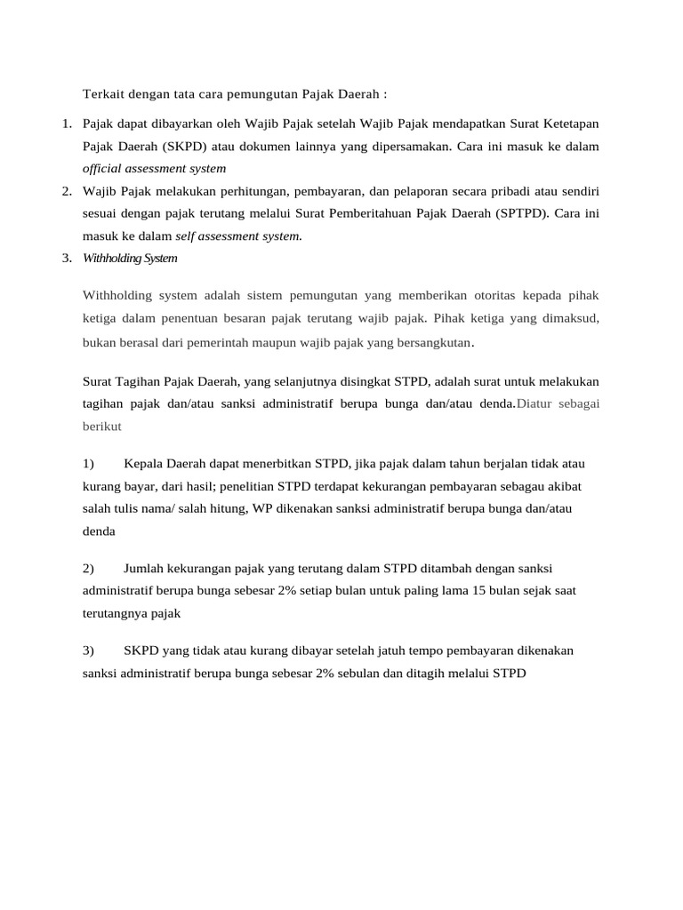Pengertian dan Fungsi STPD dalam Pajak | PDF