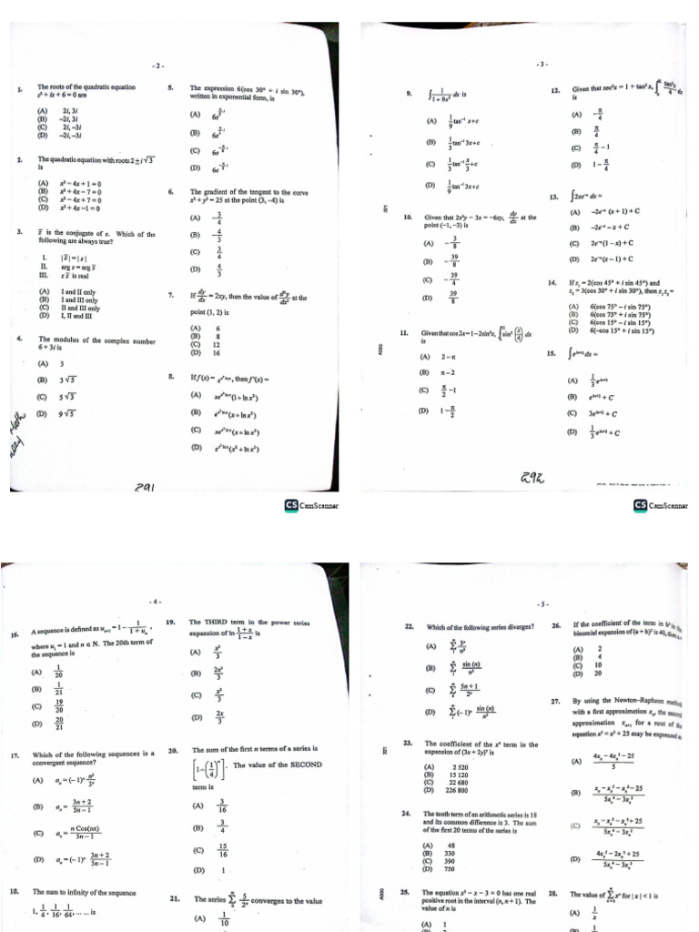 Cape Pure Math P1 2024 | PDF