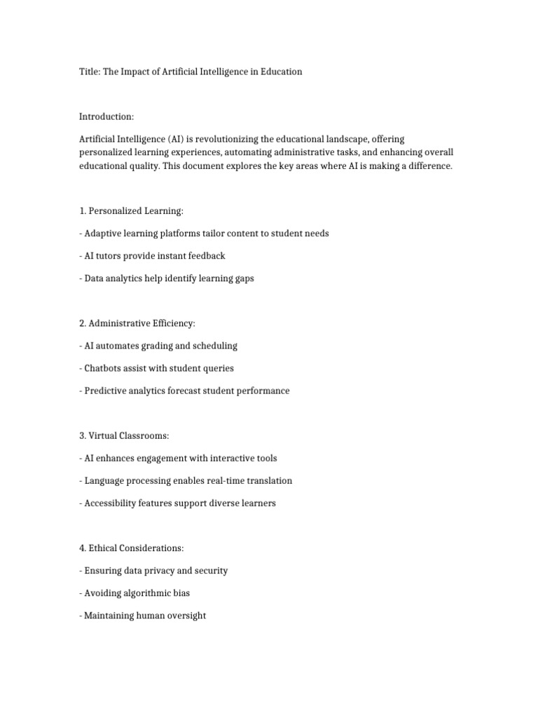 AI's Transformative Role in Education | PDF