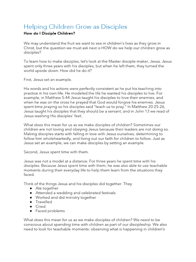 How To Disciple Children Script | PDF | Jesus | Disciple (Christianity)