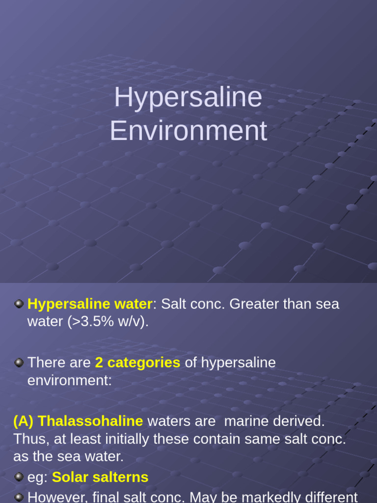 Hypersaline Environment | PDF