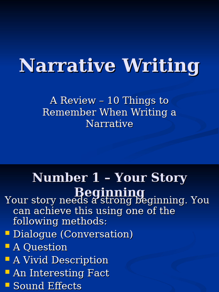10 Tips for Effective Narrative Writing | PDF | Linguistics | Grammar