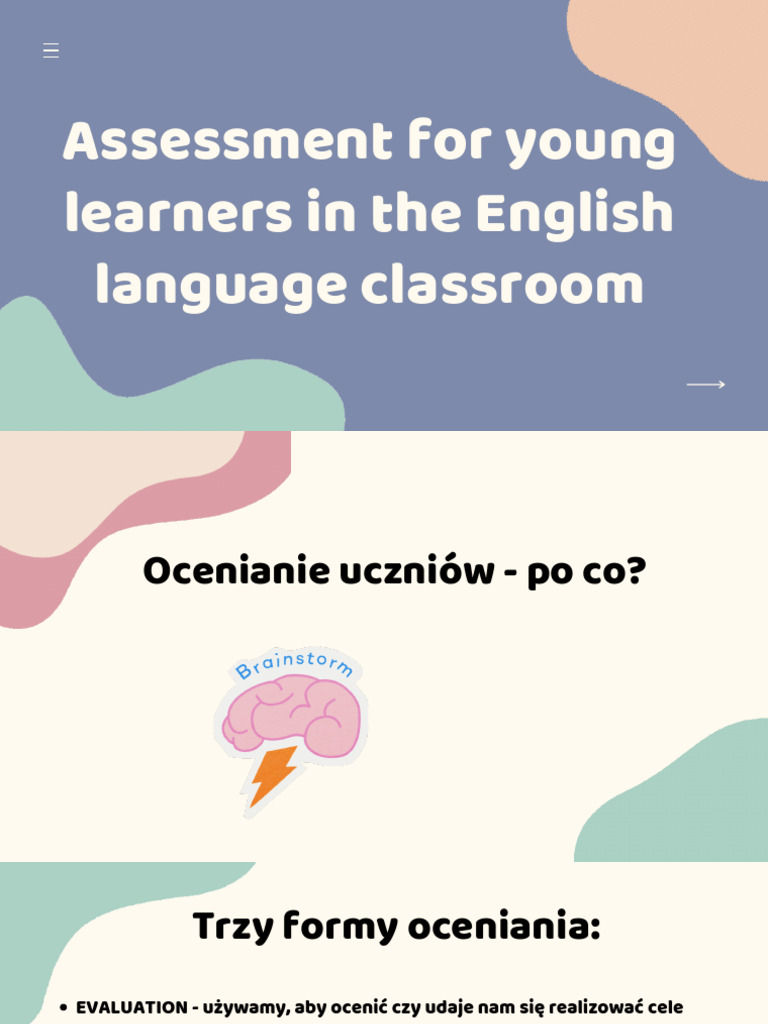 Assessment for Young Learners in the English Language Classroom | PDF