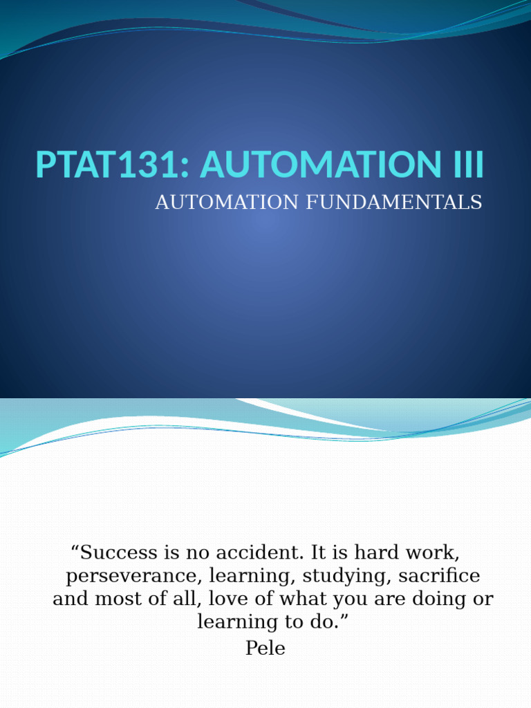 AUTOMATION III - Automation Fundamentals | PDF | Automation | Mass ...