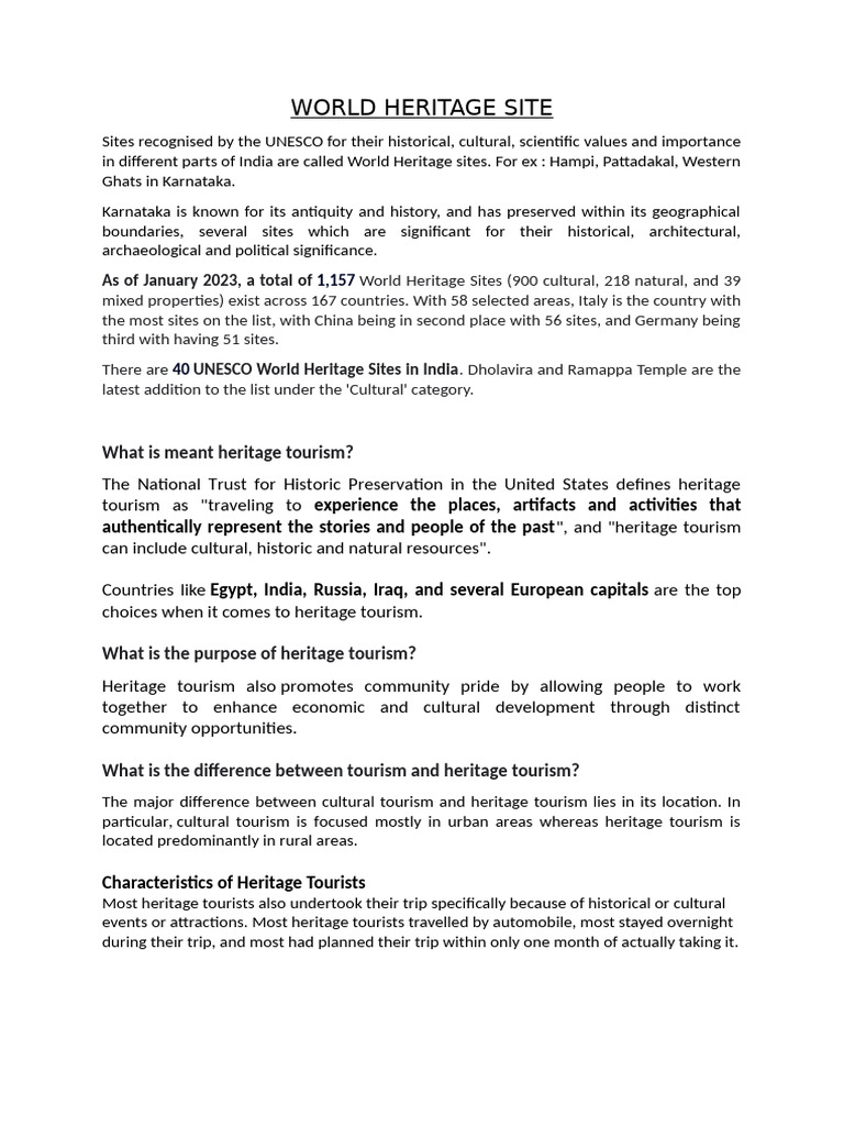 Understanding Heritage Tourism in India | PDF