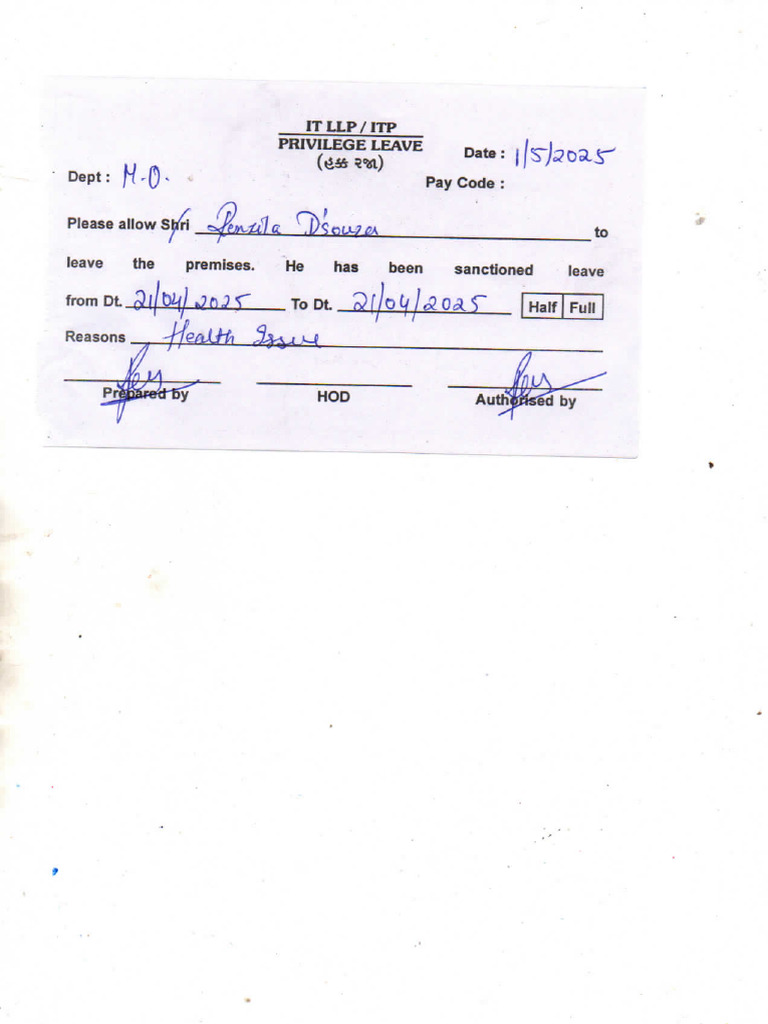 Leave Slip203 | PDF