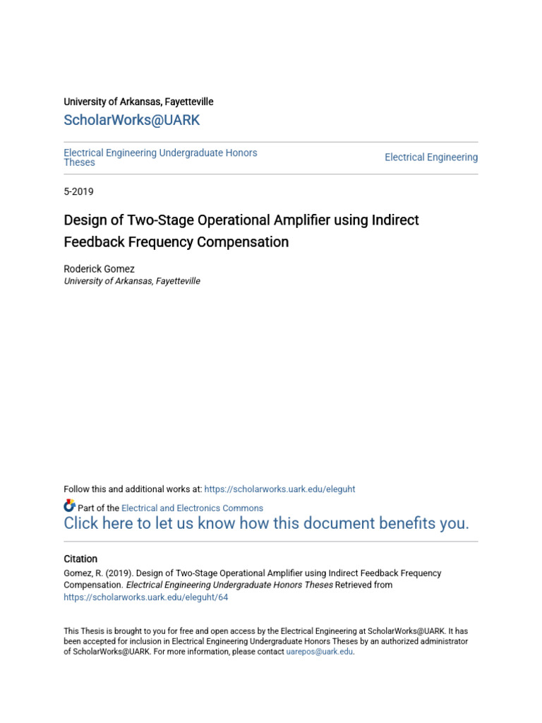 Two-Stage Op-Amp Design with Indirect Feedback | PDF | Amplifier ...