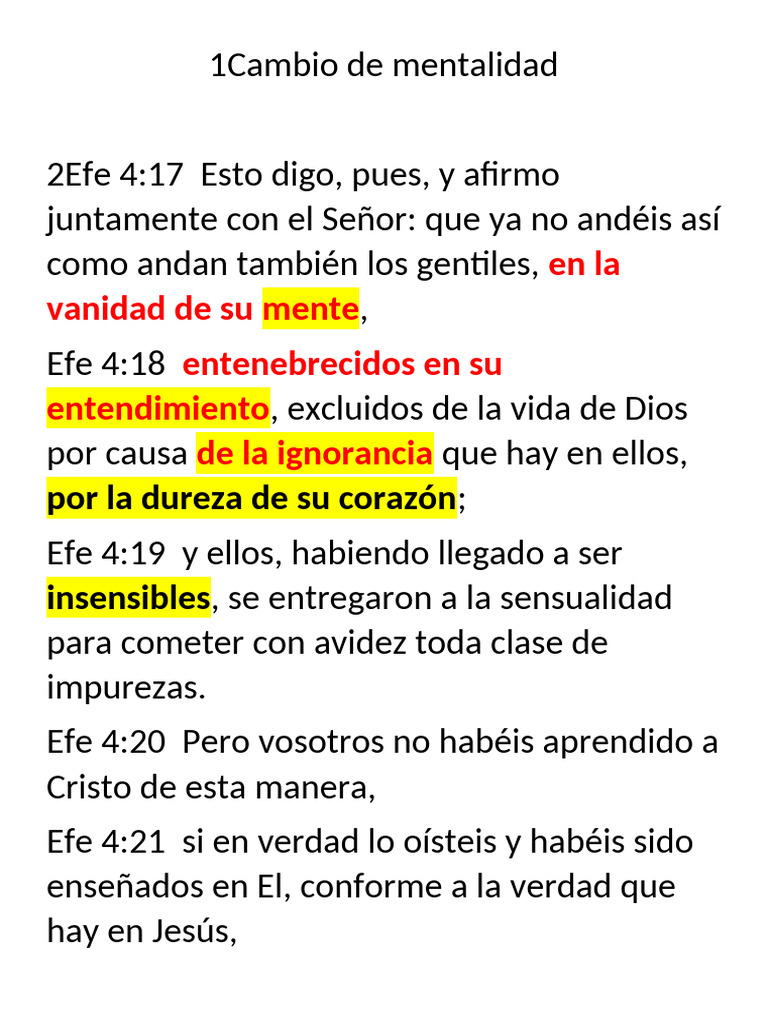 Cambio de Mentalidad | PDF