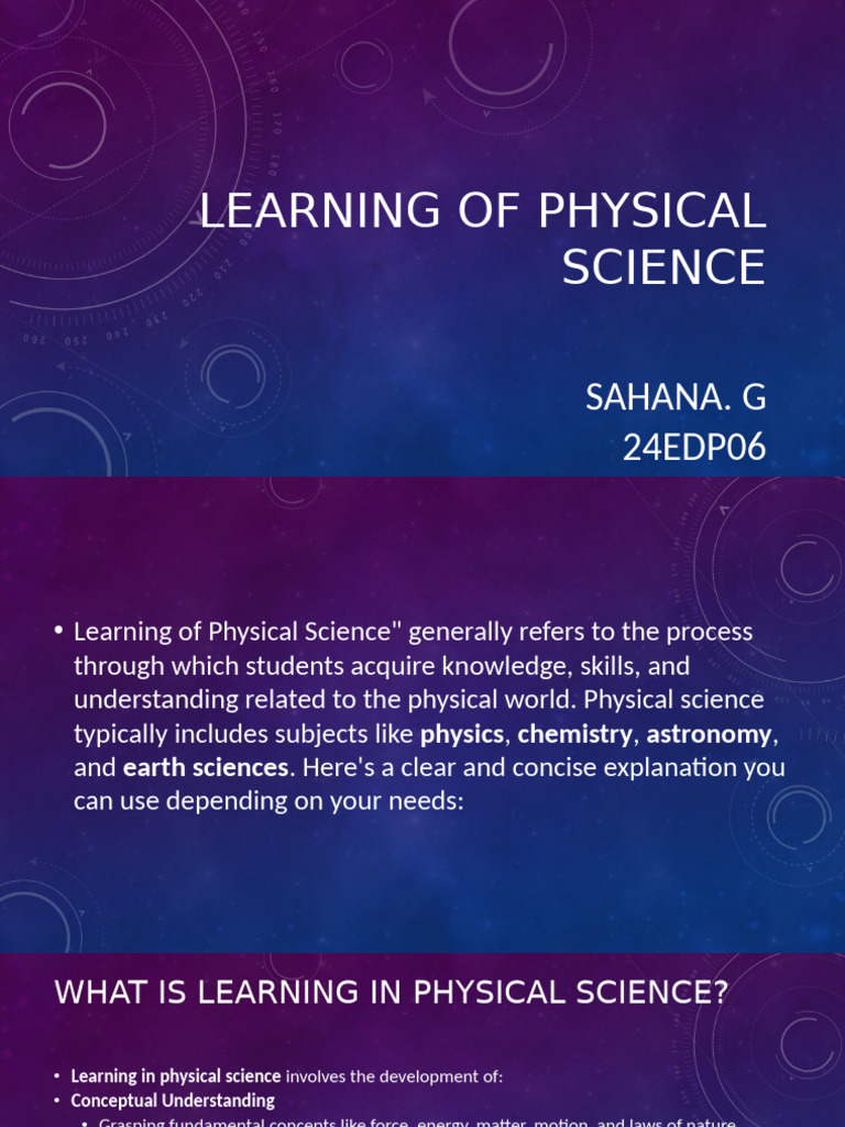 Learning Physical Science Essentials | PDF