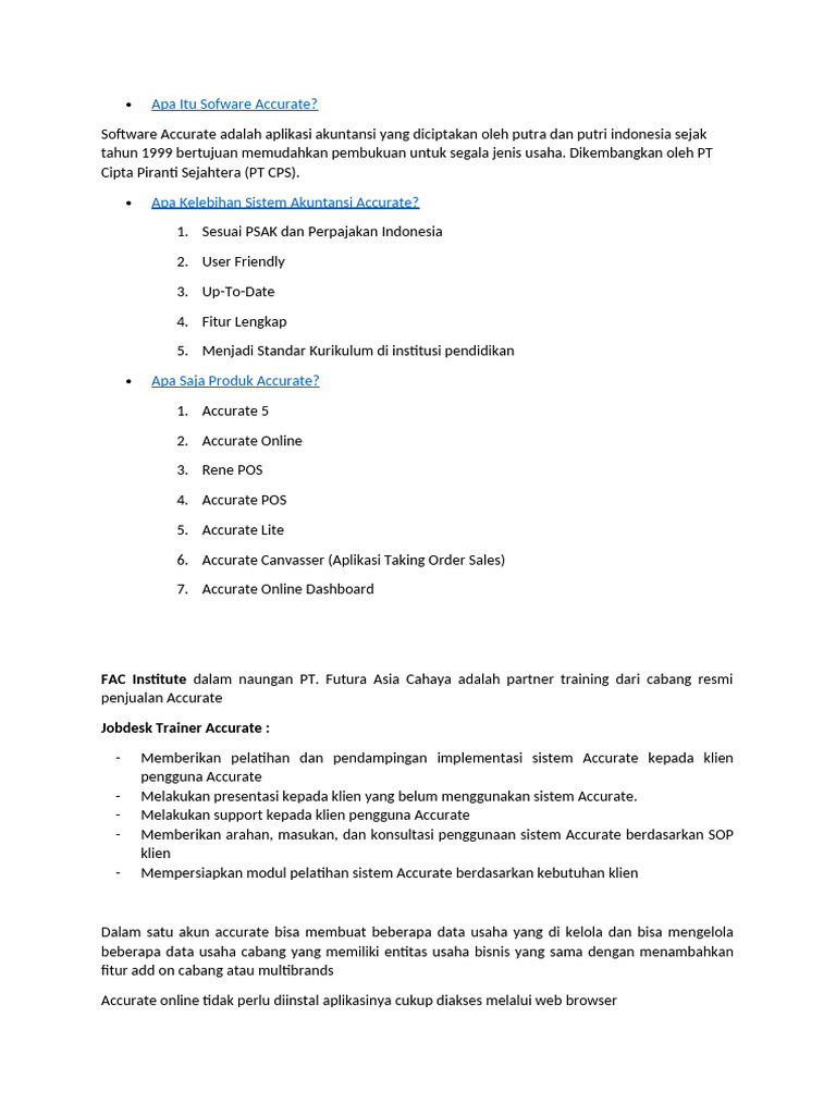 Apa Itu Sofware Accurate | PDF