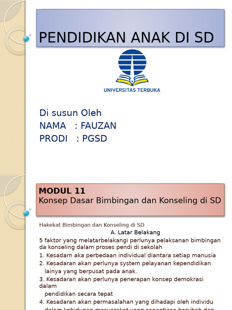 Bimbingan dan Konseling di SD | PDF