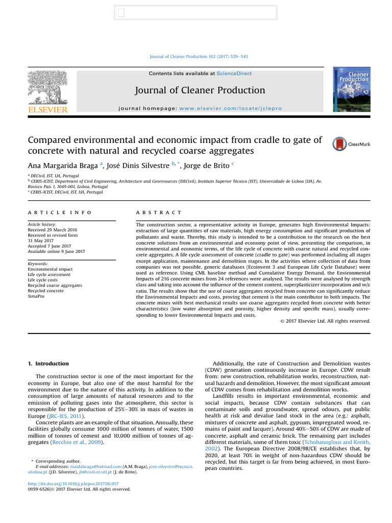Environmental Impact of Concrete Aggregates | PDF | Life Cycle ...