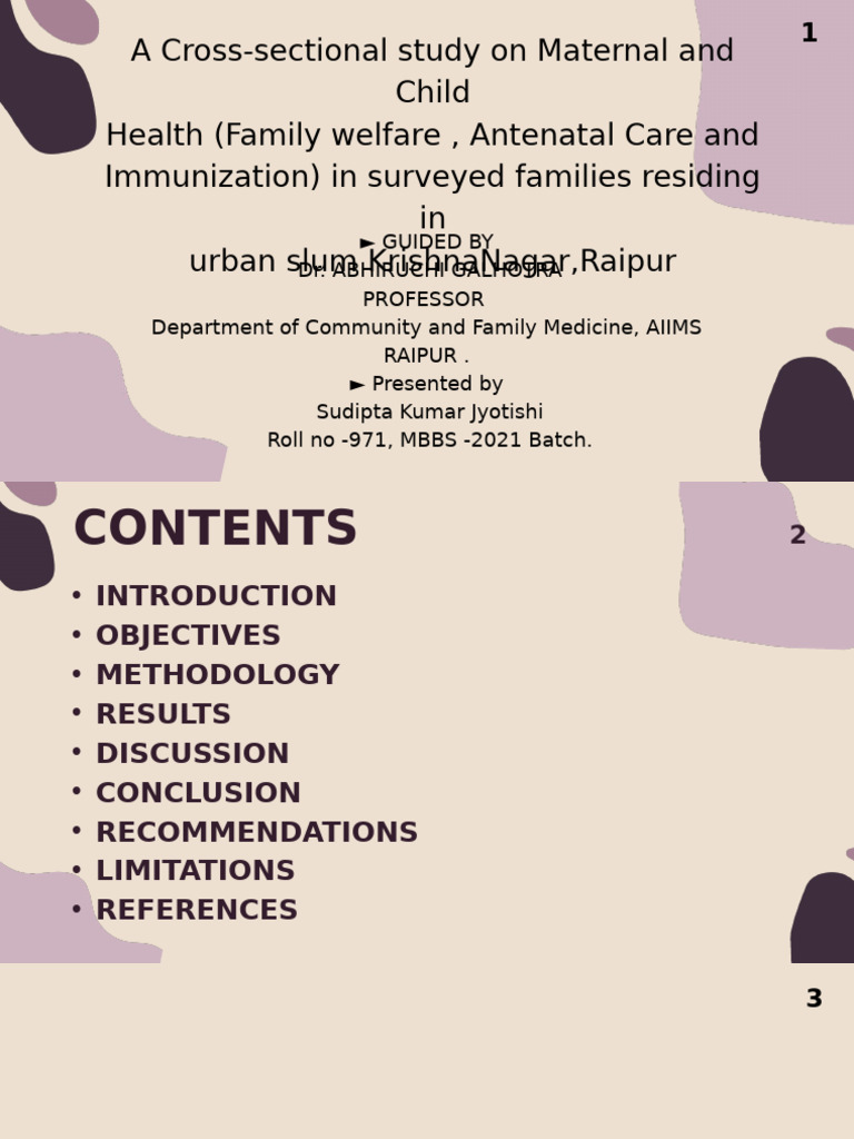 Maternal and Child Health Study in Raipur | PDF | Pregnancy | Maternal ...