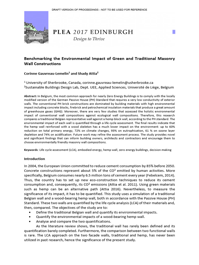 Environmental Impact of Hemp vs. Traditional Walls | PDF | Life Cycle ...