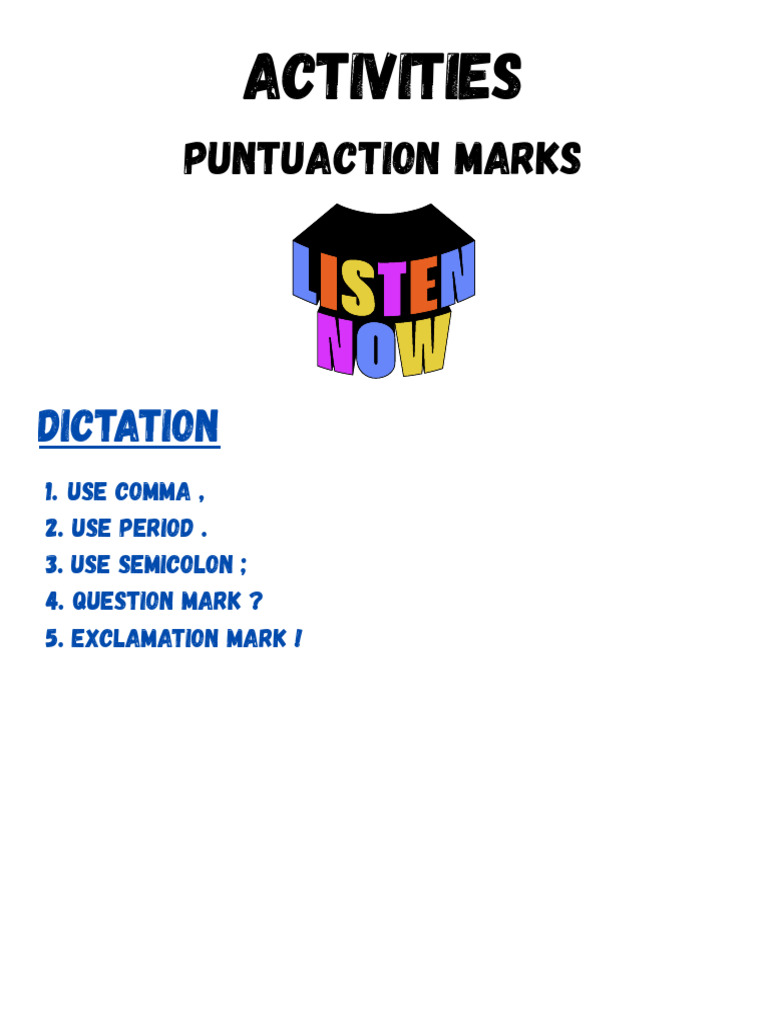 Activities - Puntuaction Marks | PDF