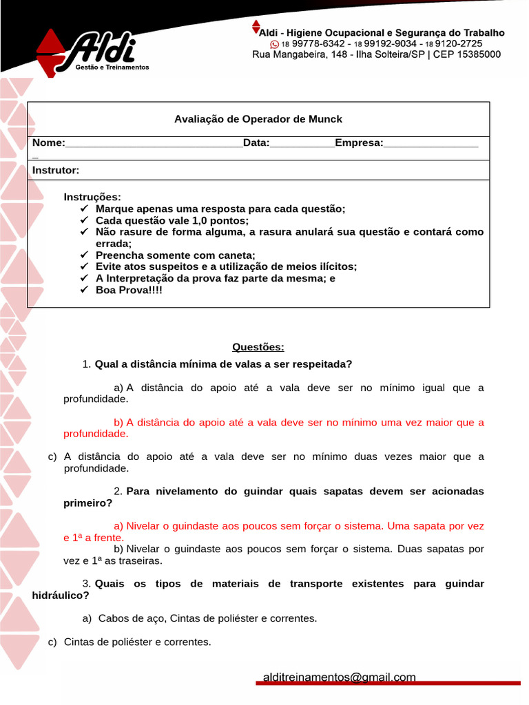 Distâncias e Procedimentos para Guindar | PDF | Guindaste (máquina)