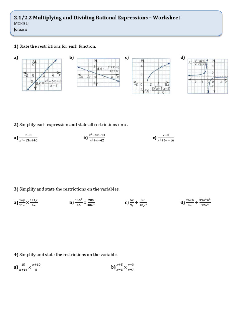 Hw3as Multiplying+and+Dividing+Rational+Expressions | PDF | Mathematics
