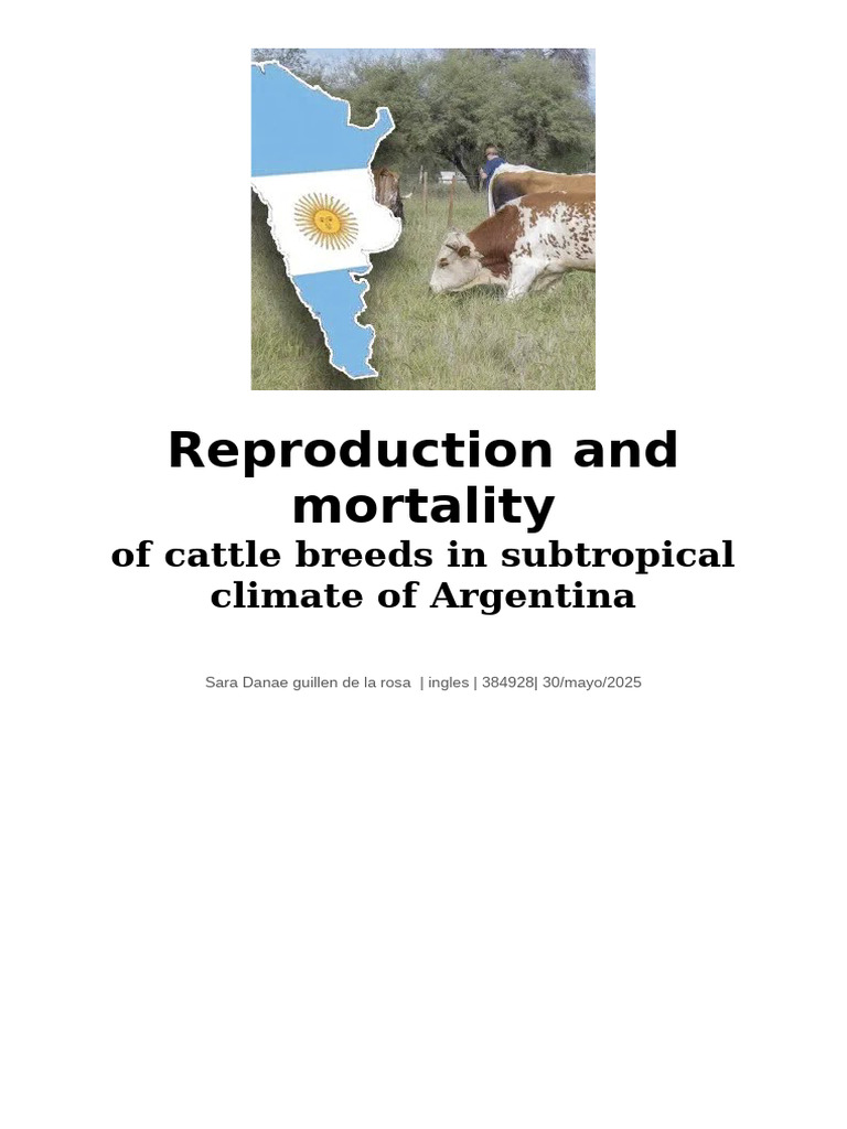 Reproduction and Mortality | PDF | Cattle