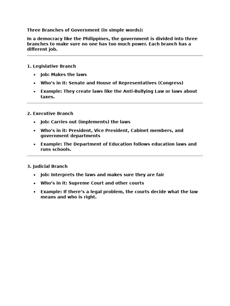 3 Branches of The Government | PDF