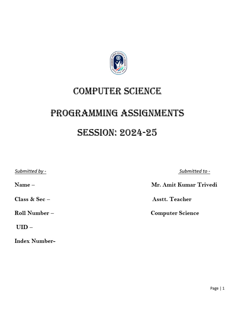 CTS PROJECT CoverPage&Acknowledgment2025 | PDF