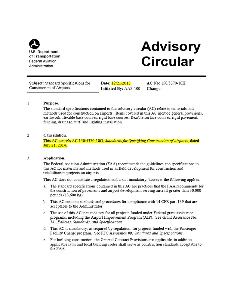 FAA AC 150/5370-10H Specifications | PDF | Construction Aggregate ...