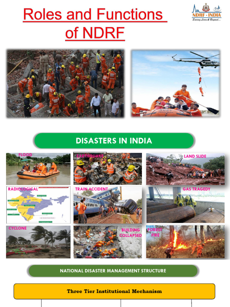 NDRF: Structure and Disaster Response | PDF | Government Of India ...