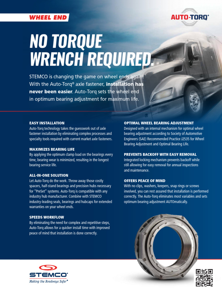 STEM1344 AutoTorq Sellsheet Redesign v5r1 FNL LR | PDF | Axle | Bearing ...