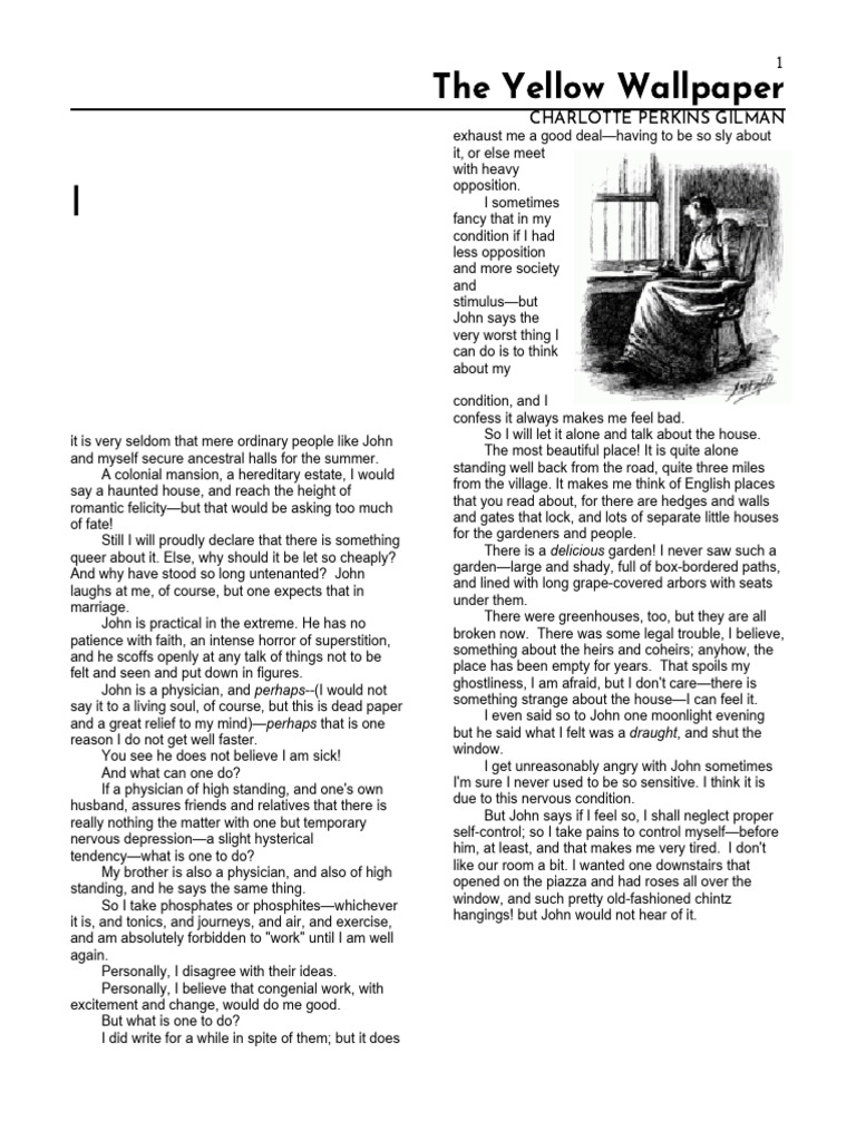 Yellow Wallpaper | PDF | The Yellow Wallpaper
