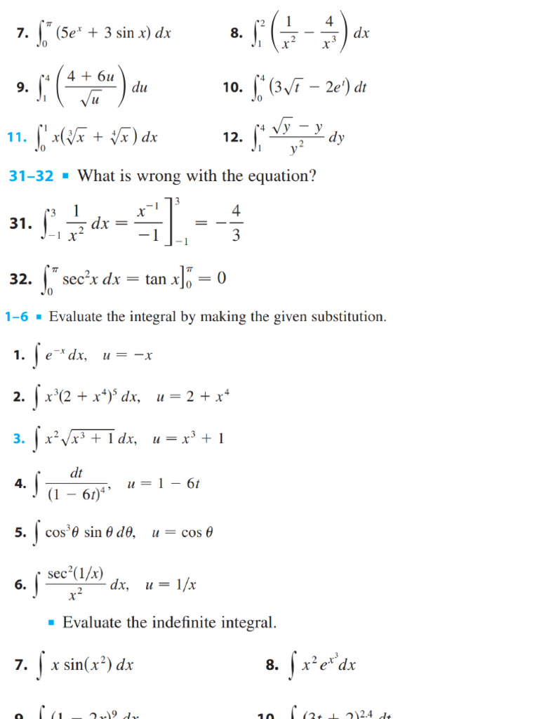 Integration Stewart Problems | PDF