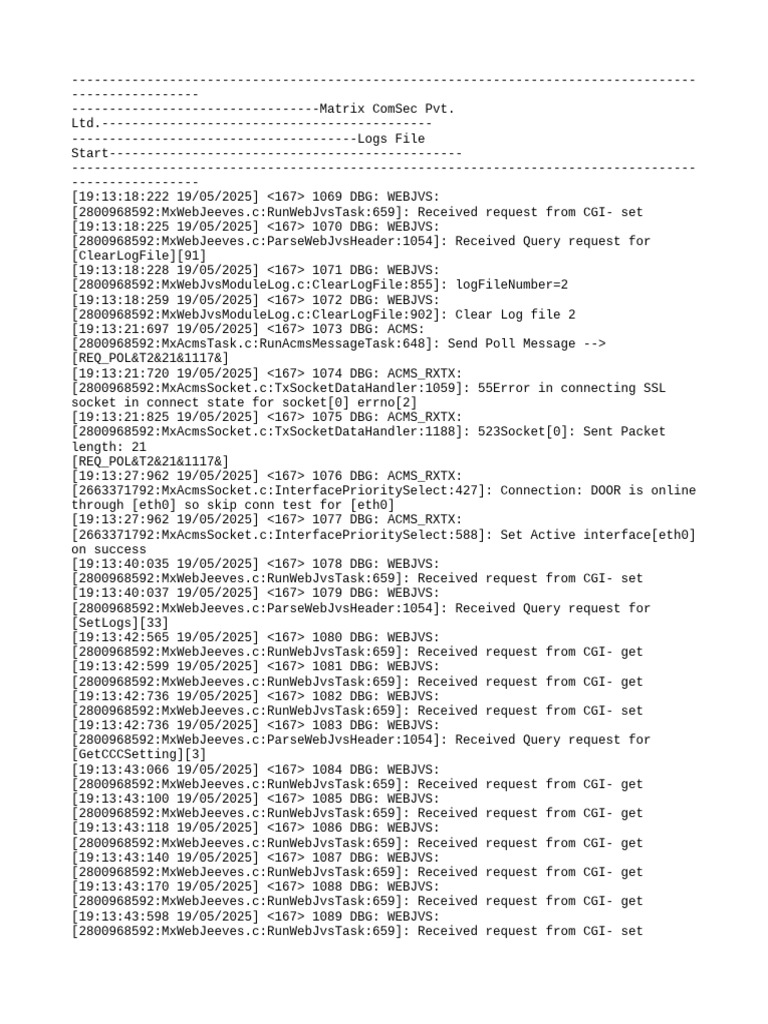 Matrix ComSec Log File Analysis | PDF | Network Socket | Communications ...