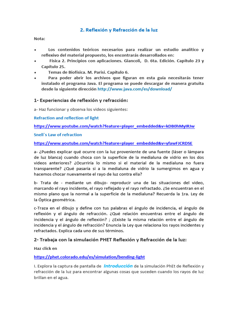 2 Reflexión y Refracción de La Luz - 250602 - 111739 | PDF | Refracción ...