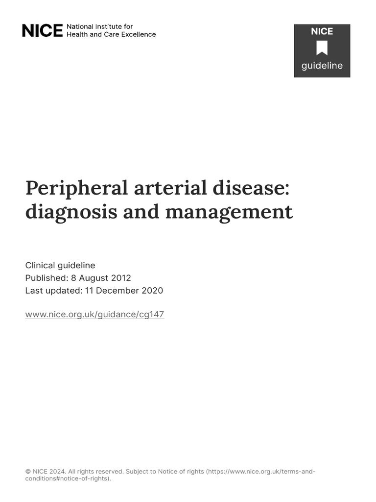Peripheral Arterial Disease Diagnosis and Management PDF 35109575873989 ...