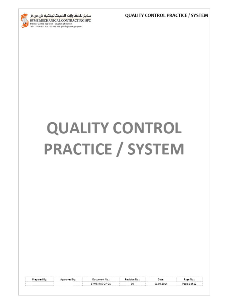 QA-QC PLAN | PDF | Calibration | Quality Assurance