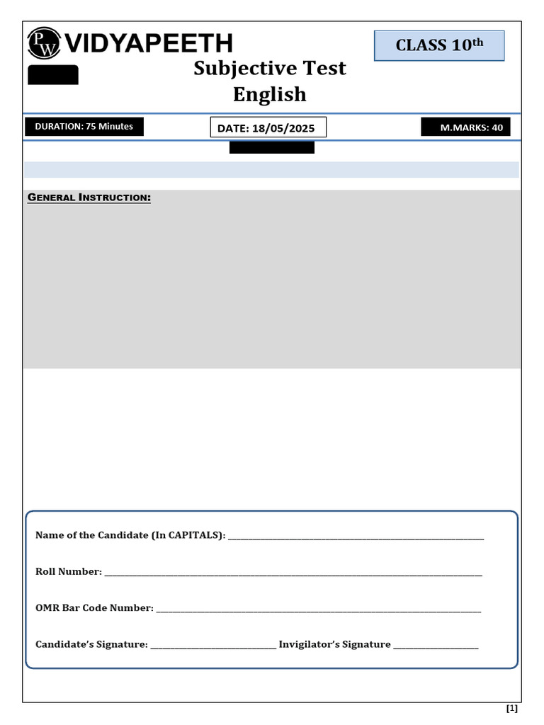 Subjective Test - 02 - Test Paper - English | PDF | Sustainability ...