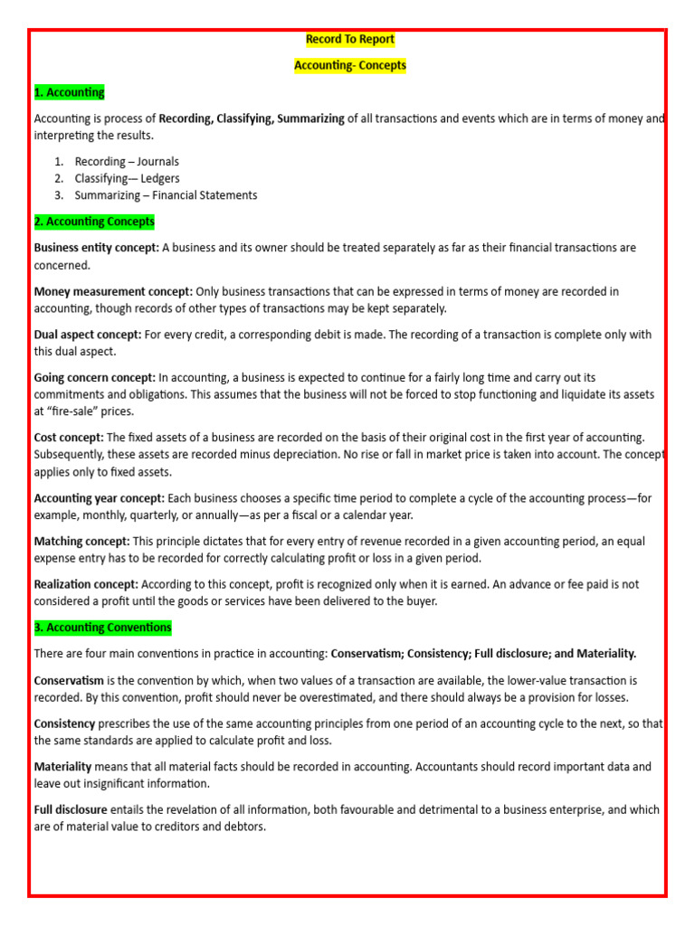 Accounting Concepts 1748334611 | PDF | Debits And Credits | Expense