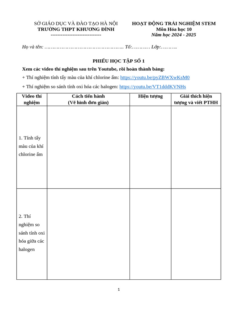 Phiếu Học Tập 1,2,3 - steam | PDF