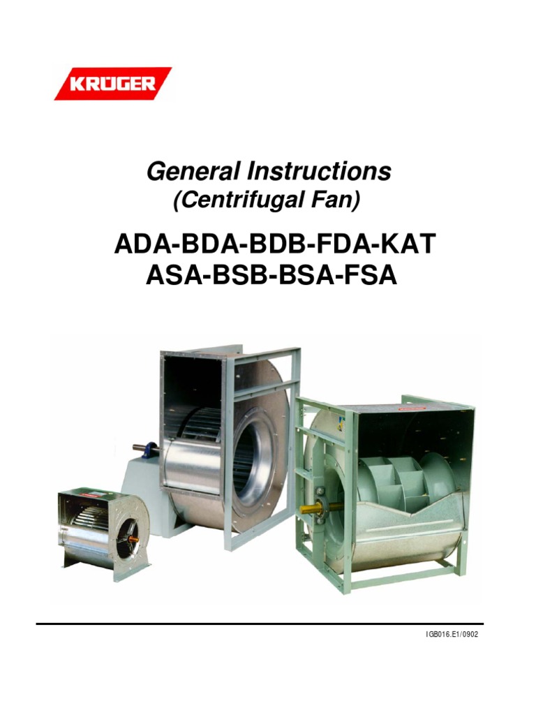 Centrifugal Fan Installation & Maintenance Guide | PDF | Belt ...
