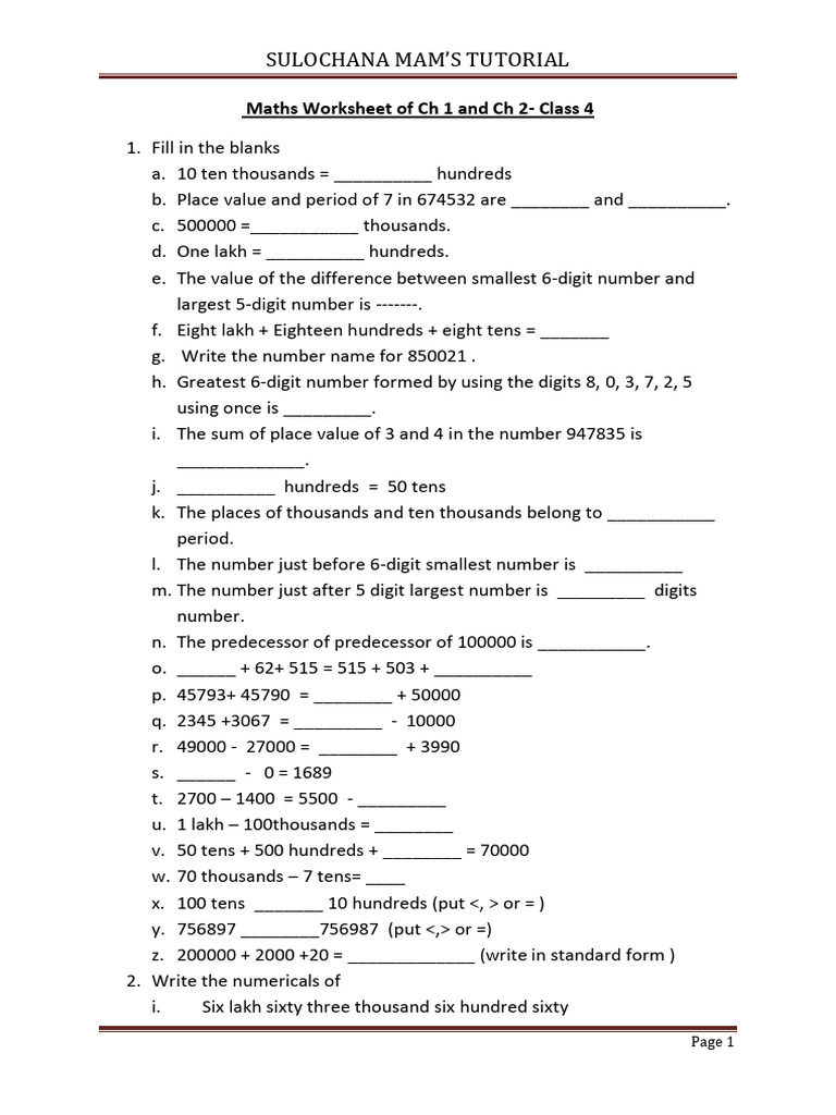 Math Practice Worksheet Ch1 2 | PDF